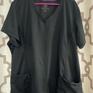 Healing Hands Women's Black Short Scrub Top